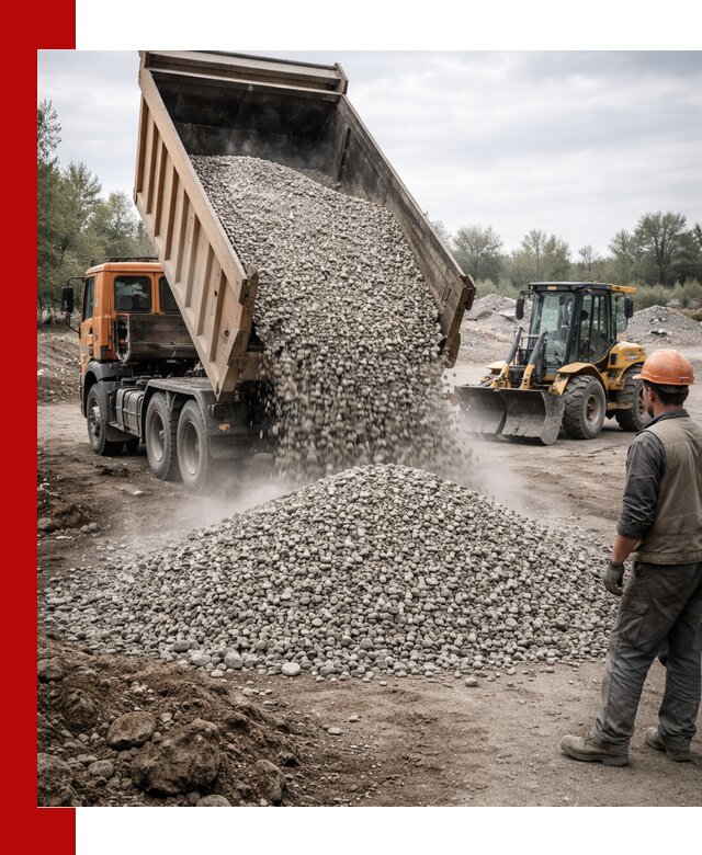 Доставка щебня в Горячем Ключе крупными и мелкими фракциями