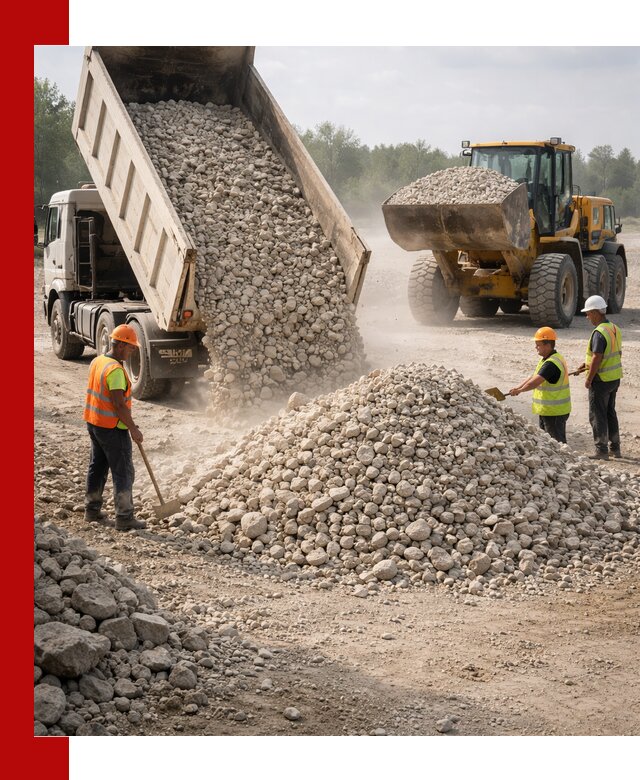 Доставка известнякового щебня фр. 40-70 в Горячем Ключе