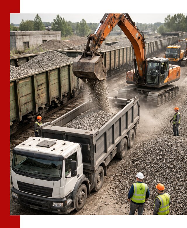 Железнодорожный щебень фракция 25–60 для поставок в Горячем Ключе