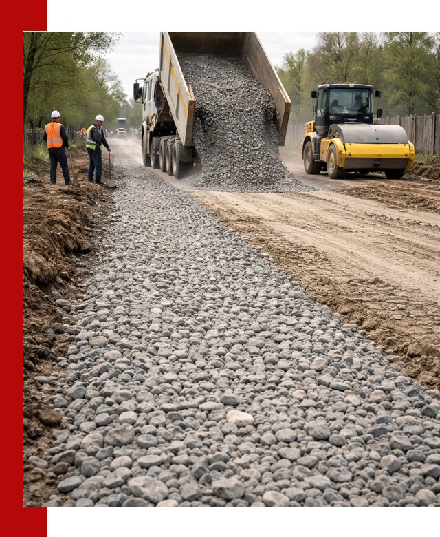 Доставка щебня для отсыпки дорог в Горячем Ключе высокого качества