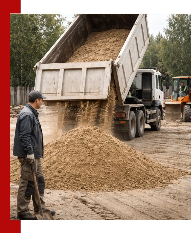 Доставка и продажа песка с разгрузкой в Горячем Ключе