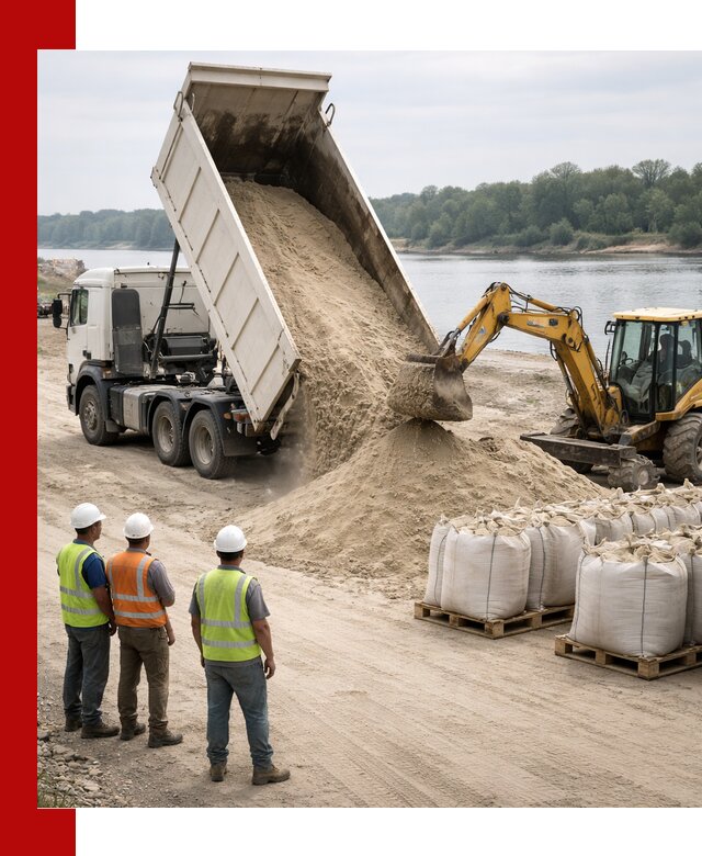 Доставка речного песка в Горячем Ключе самосвалами и погрузкой