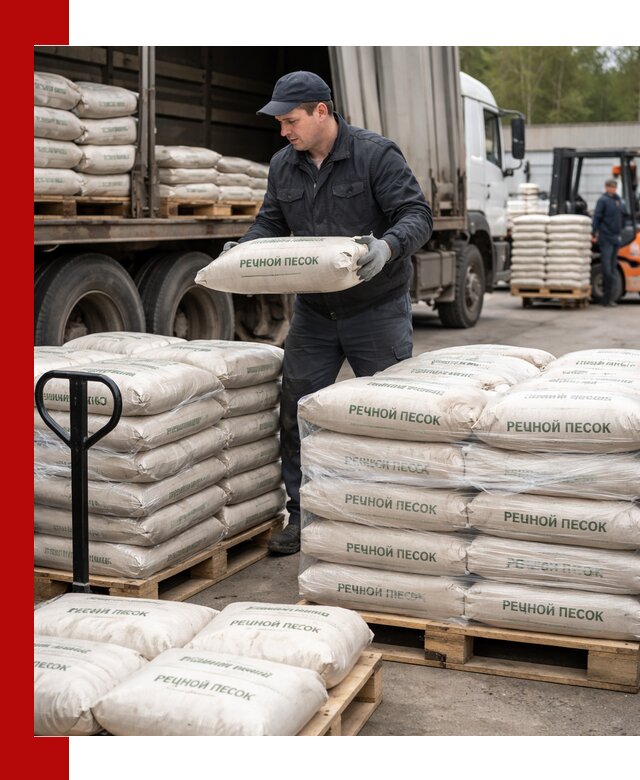 Речной песок в мешках с доставкой в Горячем Ключе