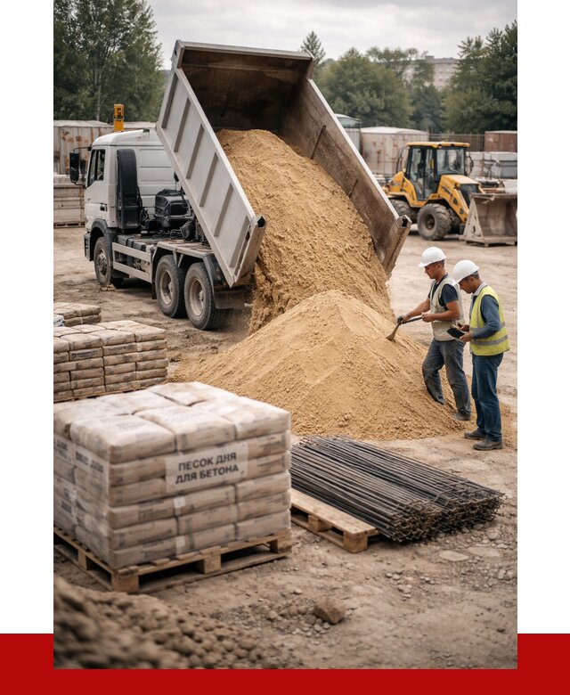 Песок для бетона в Горячем Ключе от 2583 р. с доставкой, ПРОНЕРУДГрч
