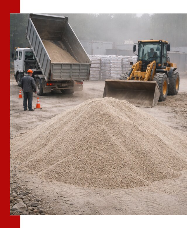 Кварцевый песок фракция 0–8 для стройработ в Горячем Ключе
