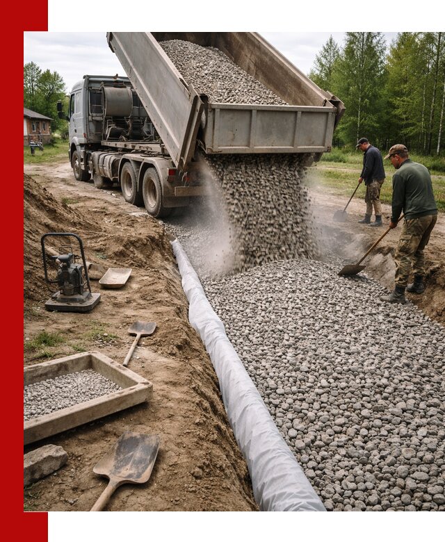 Гравий для дренажа с доставкой в Горячем Ключе качественный и недорогой