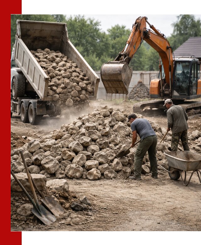 Доставка и разгрузка бутового камня в Горячем Ключе