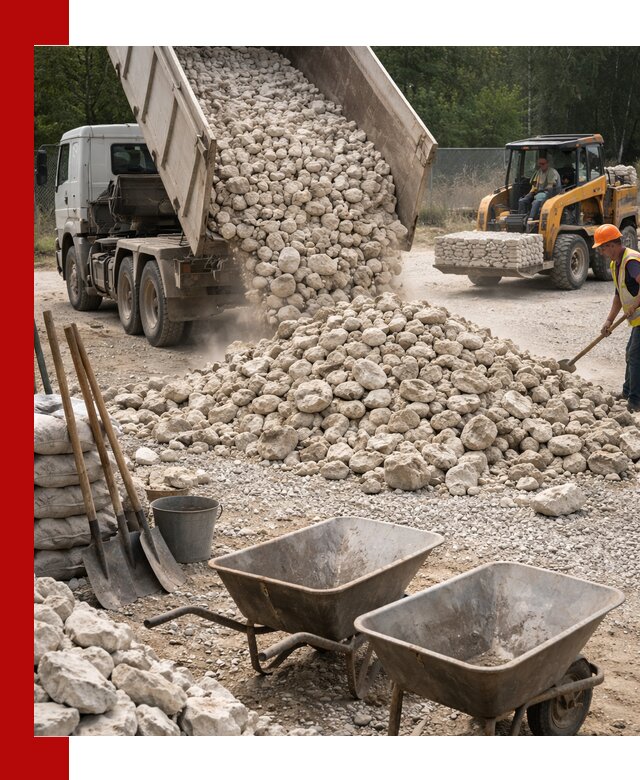 Доставка и продажа бутового известнякового камня в Горячем Ключе