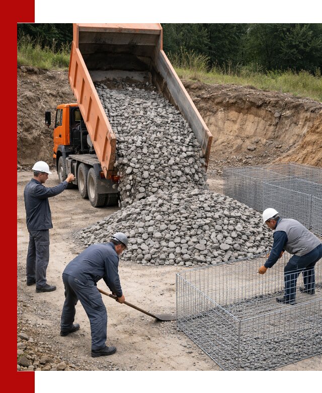 Камень для габионов с доставкой в Горячем Ключе быстро и надёжно