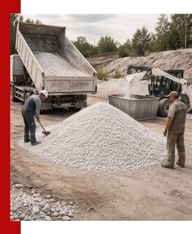 Доставка и продажа белой мраморной крошки в Горячем Ключе