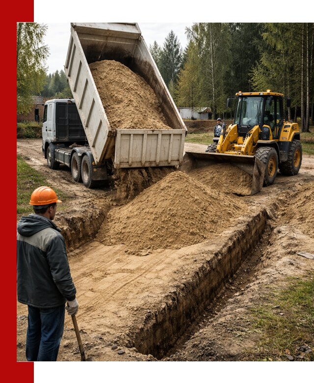 Доставка песчаного грунта в Горячем Ключе для строительных работ