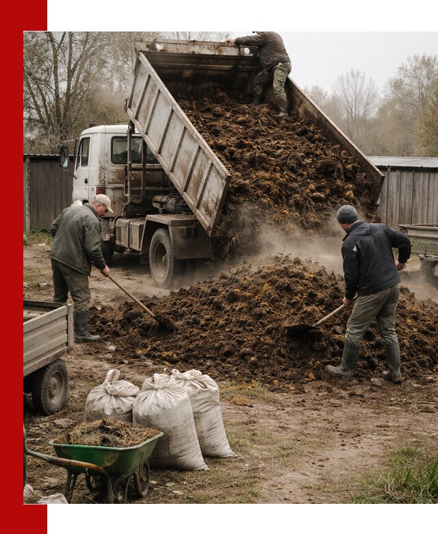 Доставка коровьего навоза самосвалом в Горячем Ключе