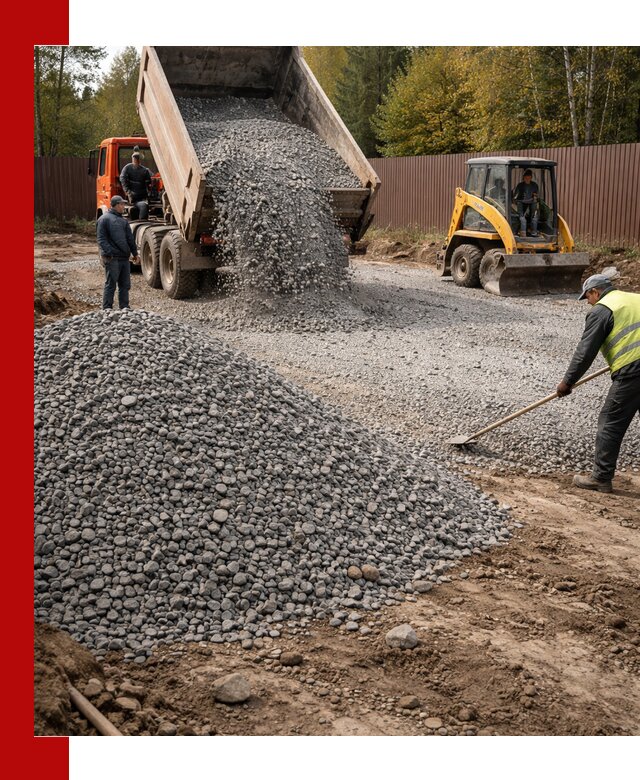 Отсыпка участка щебнем с доставкой и уплотнением в Горячем Ключе