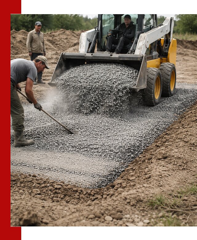 Устройство щебеночной подушки в Горячем Ключе для дорог и фундаментов